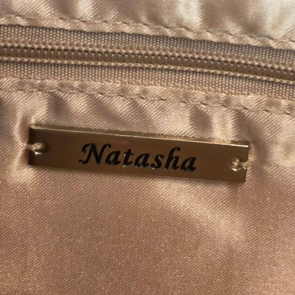 NWT Natasha Couture Woven Straw Clutch with chain Handle Nordstrom